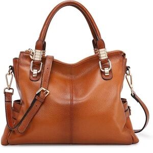 New Kattee Elegant Brown Leather Tote Bag